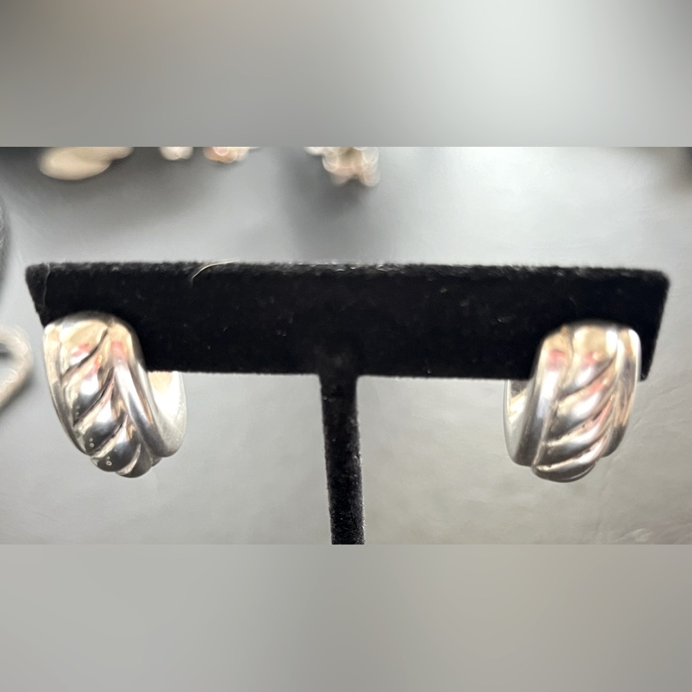Sterling Silver swirl loop earrings